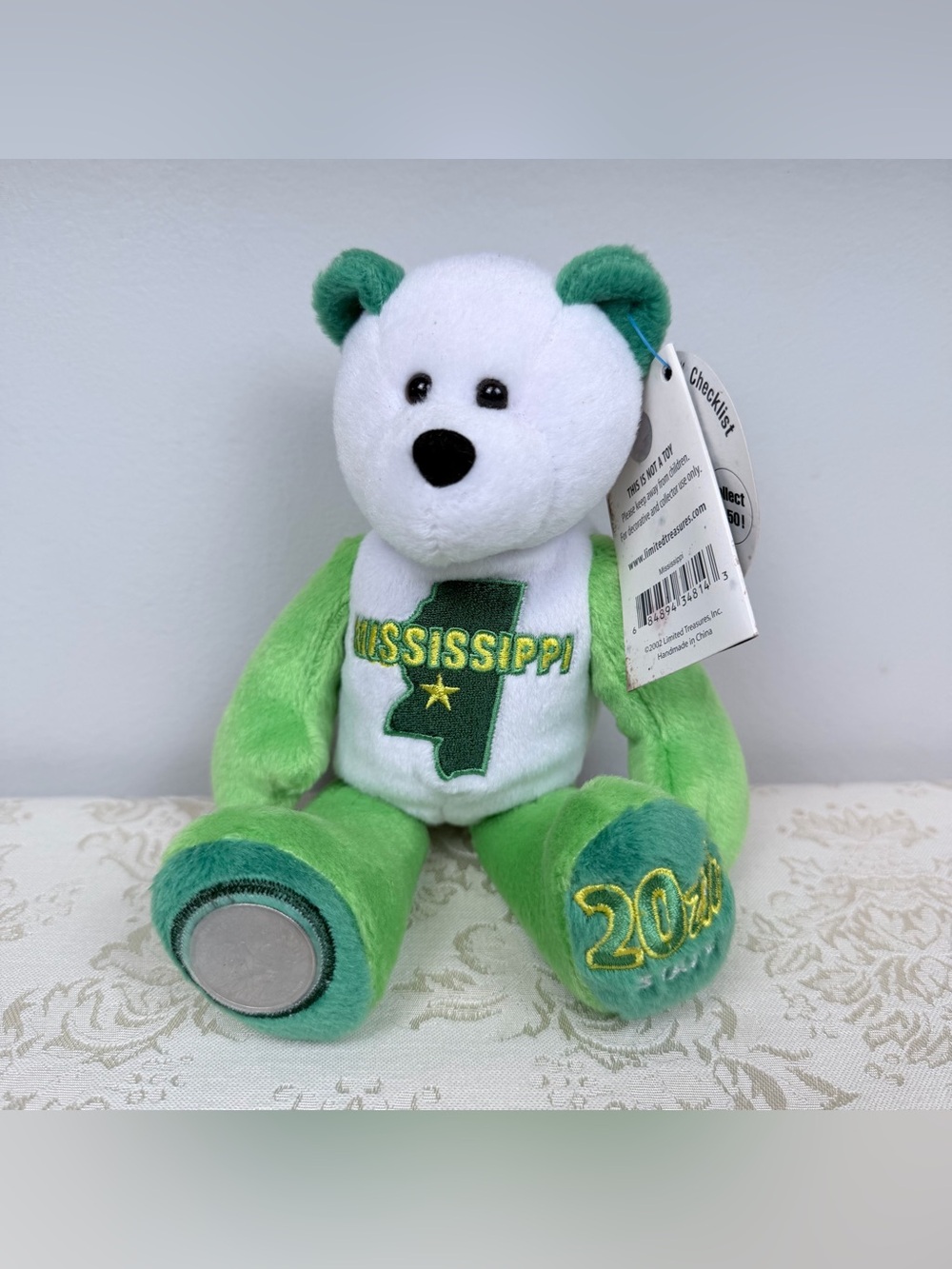 Vintage Limited Treasures State Quarter Mississippi Collectible Plush Bear